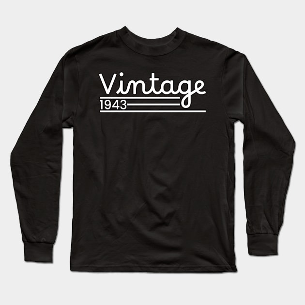 Vintage 1943 Men Women 80th Long Sleeve T-Shirt by Mas To